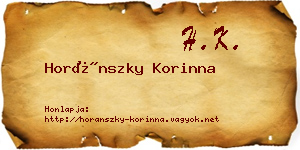 Horánszky Korinna névjegykártya